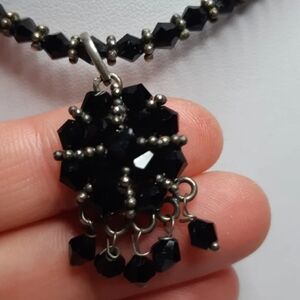 1940's Black Crystal Necklace
